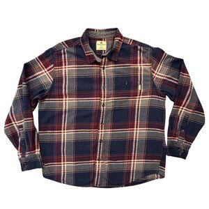 Woolrich Plaid Flannel Button Up Shirt Indie Grunge Normcore Workwear Mens XL